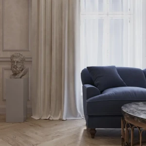 Штора на ленте бархат 230x280 см цвет серый