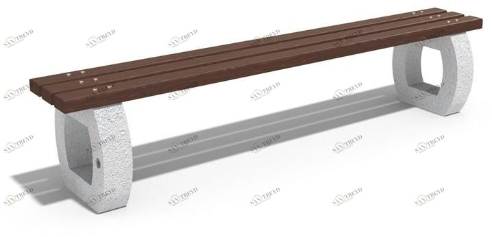 ENCHO ENCHEV - ETE Скамейка из бетона и дерева без спинки  143 