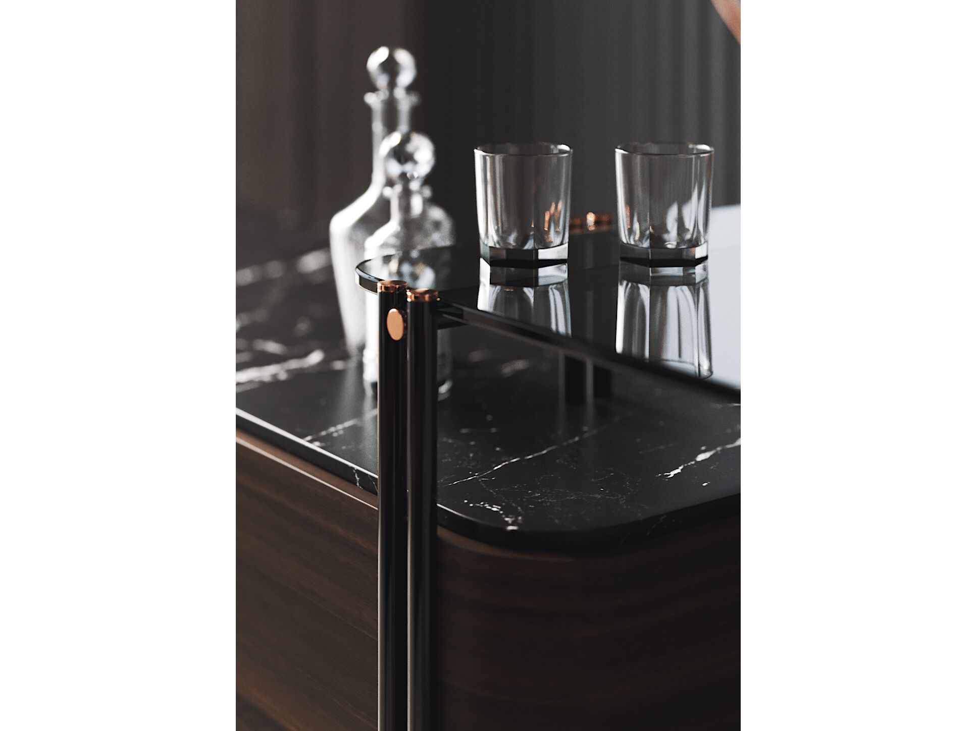 Деревянный и стеклянный барный шкаф PRADDY Natur ARCH-00124682 - Вид №4