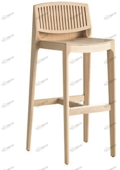 Capdell Высокий деревянный табурет с подставкой для ног Isa 140bl