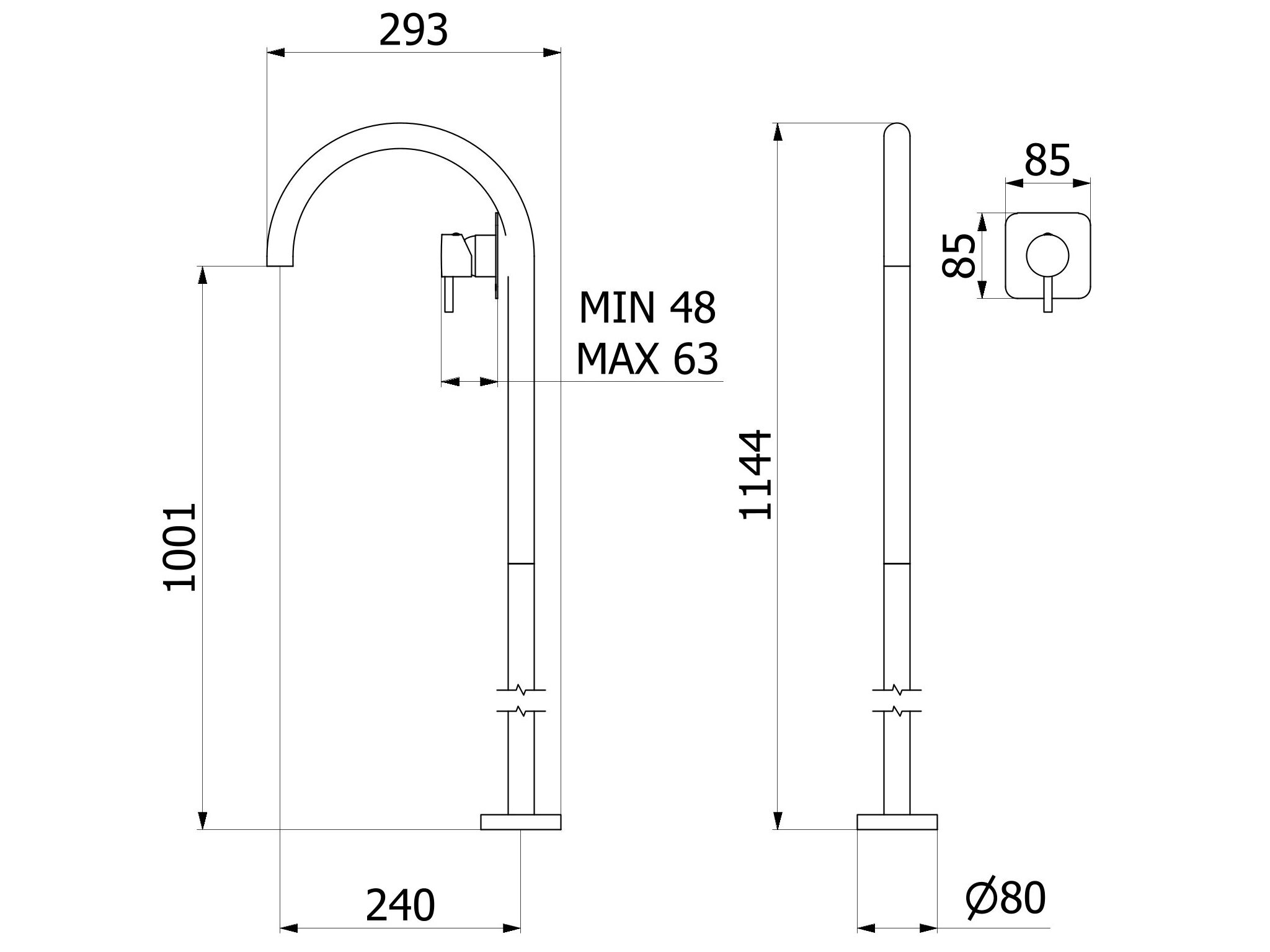 Смеситель для раковины с 2 отверстиями и автоматическим сливом IB Милан Турин ARCH-00135422 - Вид №13