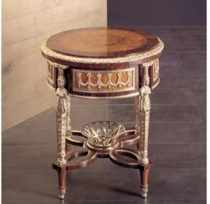 Rozzoni Высокий круглый деревянный журнальный столик для гостиной Classic