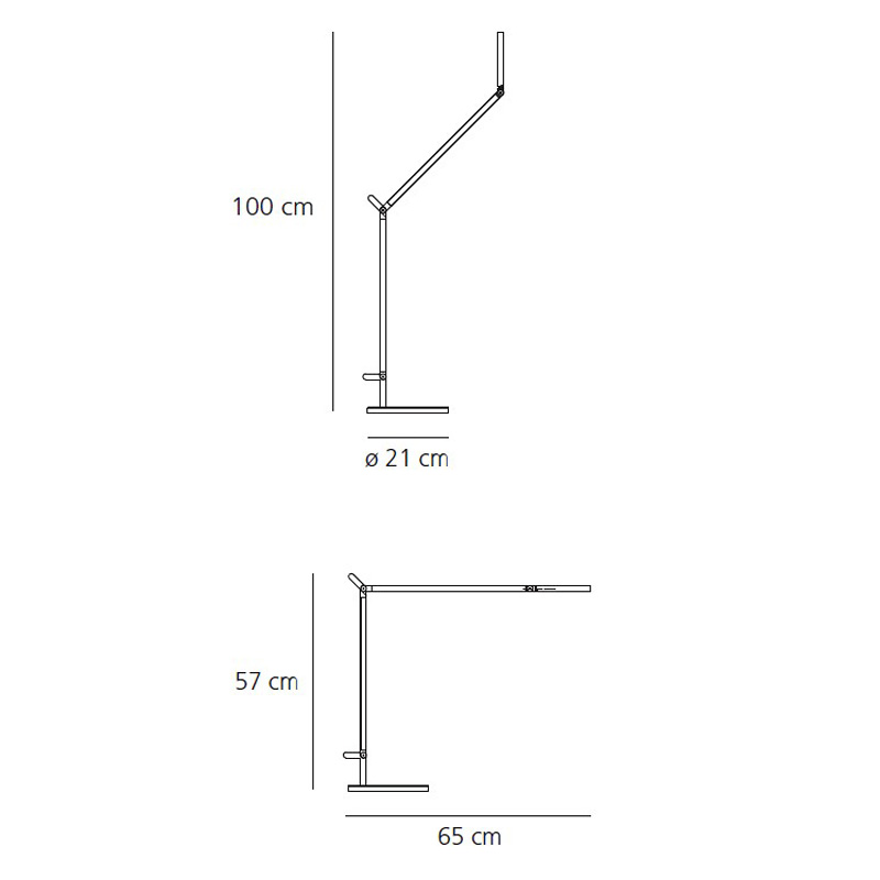 Настольная лампа с диммером 100х21 см черная Demetra 1734010A ARTEMIDE  00-3883003 Серый  - Вид №5