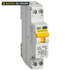 УЗО IEK 2 полюса 16 А, 30 мА АВДТ32МL 89162835 STLM-2089300