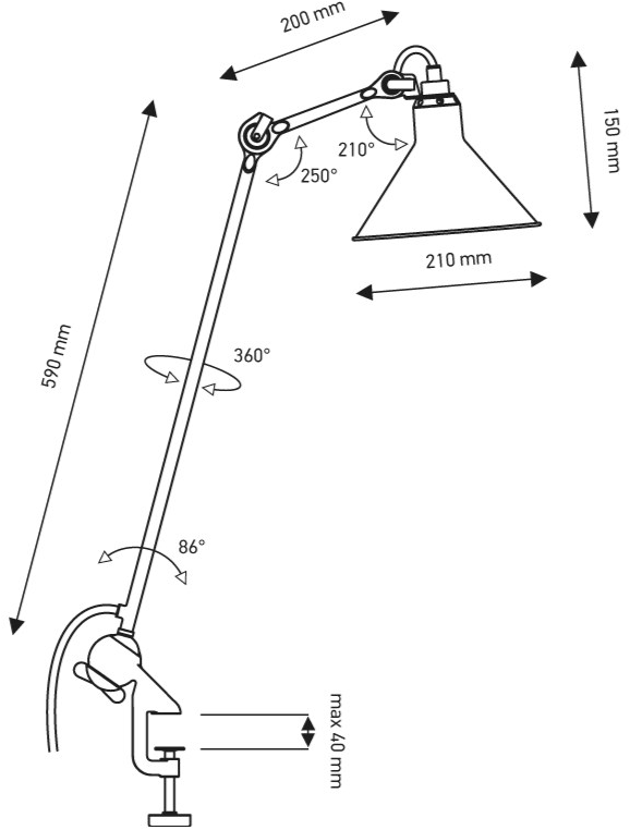 DCW éditions Регулируемая настольная лампа из нержавеющей стали с гибким кронштейном Lampe gras sun-id-1363402 - Вид №7
