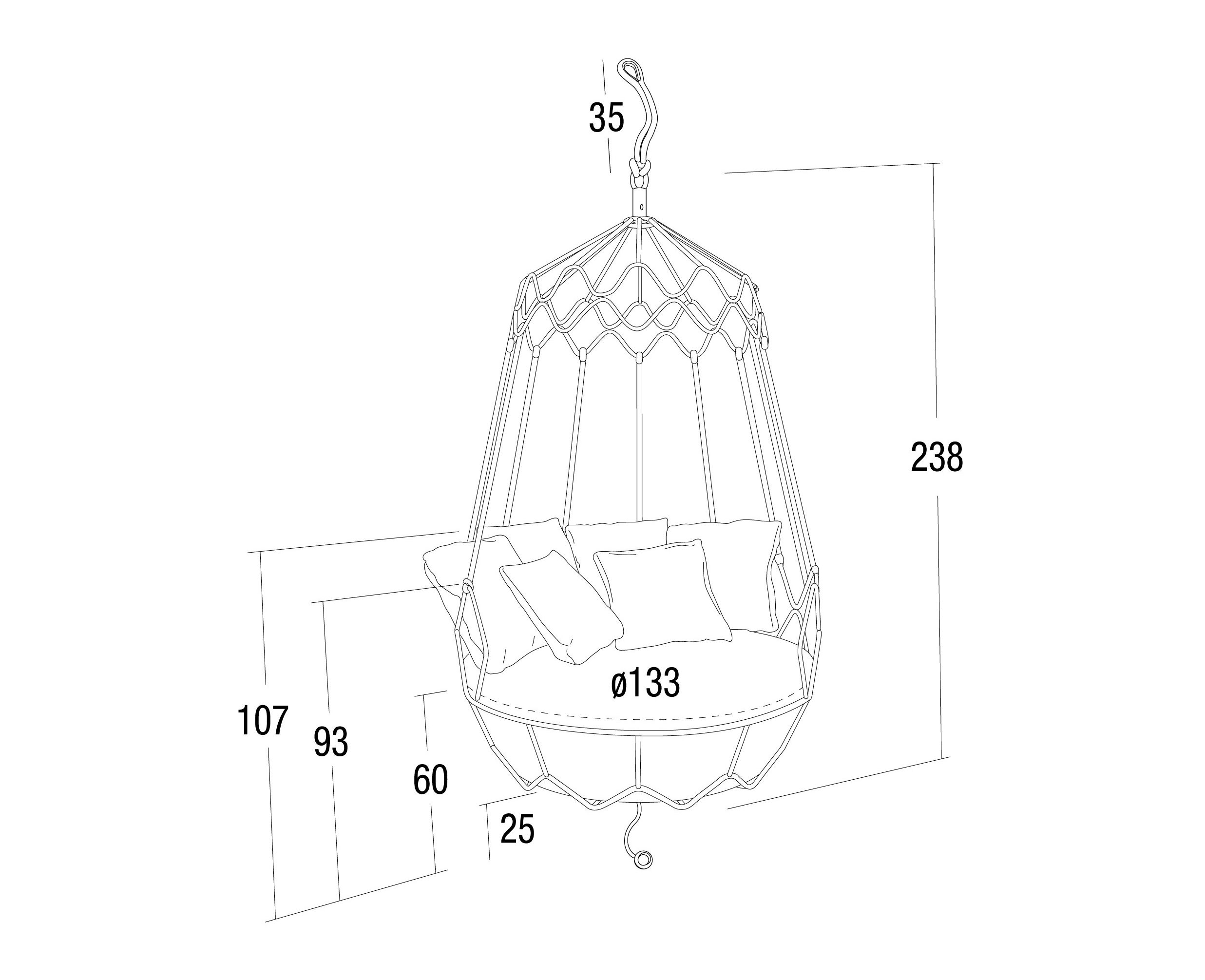 Стальное подвесное сиденье Roberti ARCH-00088728 - Вид №2