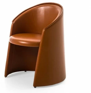Moroso Мягкое кожаное кресло с подлокотниками Husk