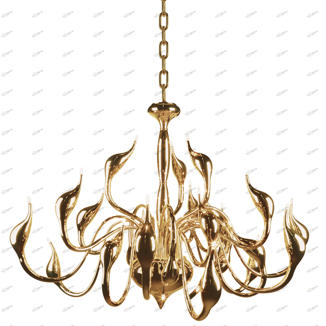 Подвесная люстра Lightstar Cigno Collo 751242 LIGHTSTAR ДИЗАЙНЕРСКИЕ, CIGNO COLLO 056064 Золотой 