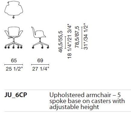 Cappellini Офисное кресло на колесиках Juli sun-id-1482142 - Вид №5