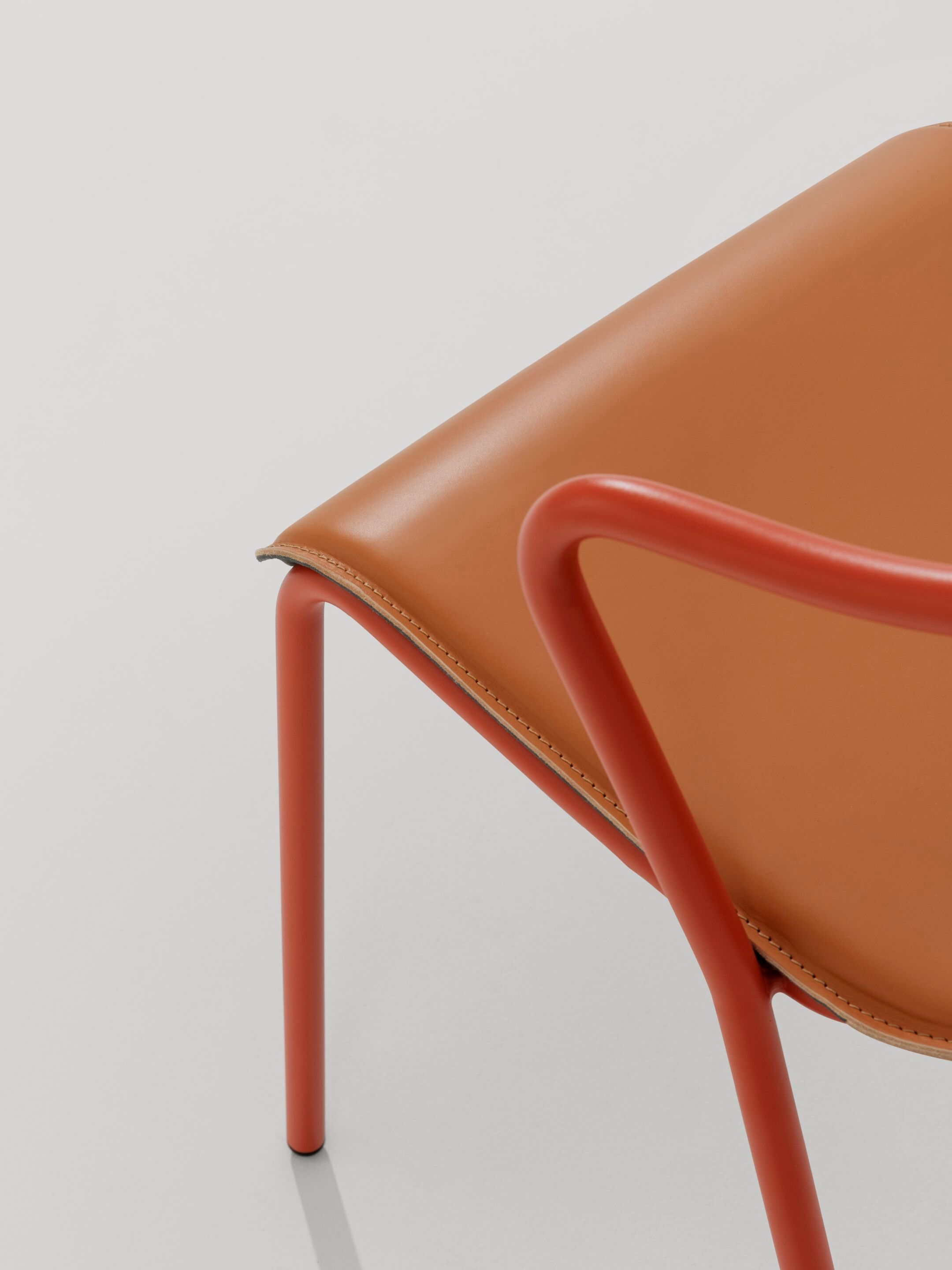 Стальной стул и кожаное сиденье Midj ARCH-00070688 - Вид №1