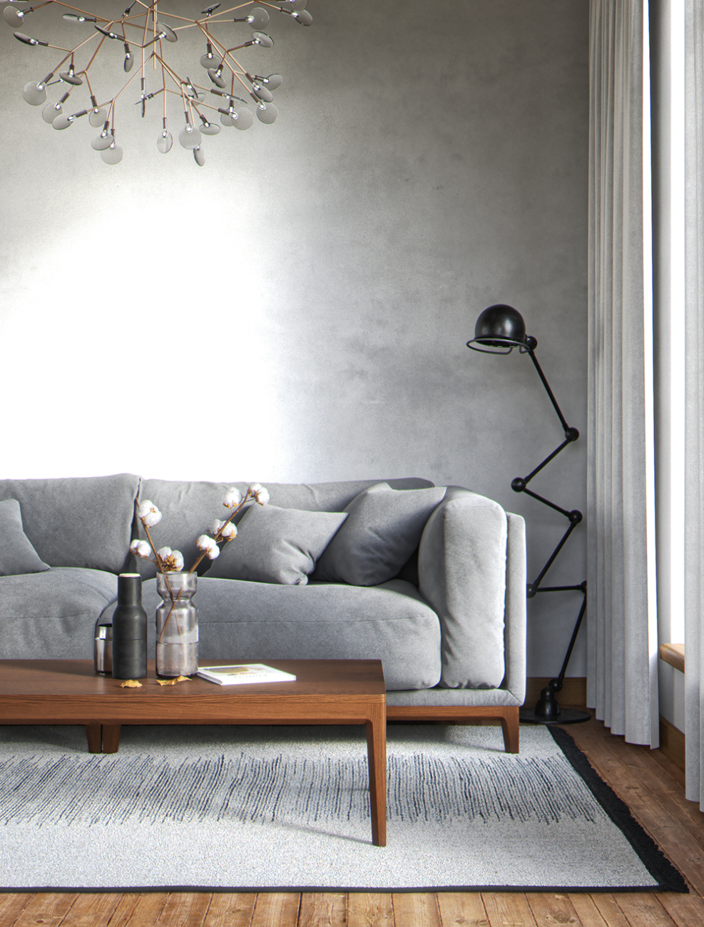 Журнальный столик квадратный 65 см натуральный дуб Case №1 THE IDEA  210085 Коричневый  - Вид №3