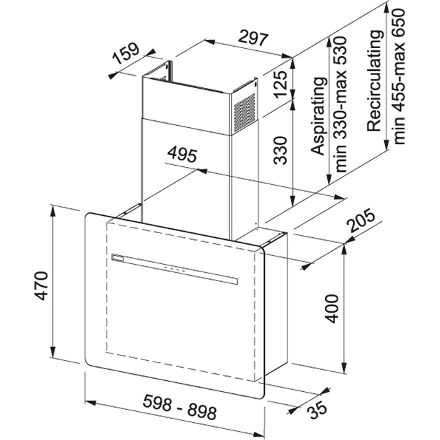 Вытяжка  FSFL 905 BK Franke Smart Flat FSFL 905 BK Чёрное стекло  - Вид №1