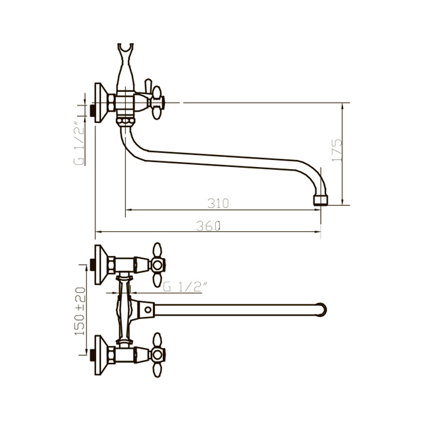 102 TURBO/m  Смеситель универсальный  ARGO kran 102turbom - Вид №1