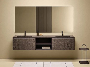 Двойной подвесной шкаф для умывальника MDi со встроенной раковиной