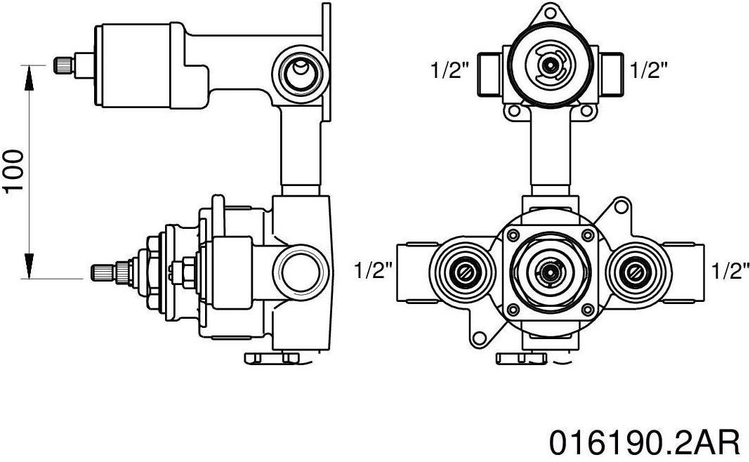 Термостатический смеситель для душа металлический Shower system 016190.2ar.99 Santreyd - Вид №1