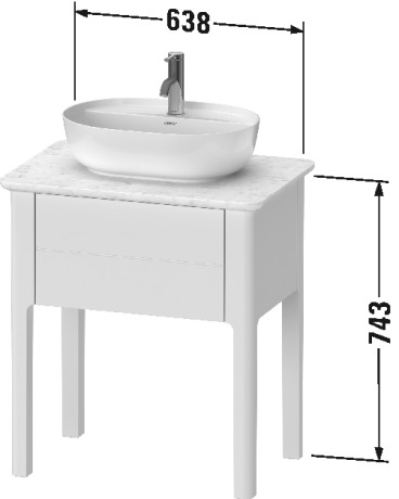 LU956003636 Luv Тумбочка для консоли напольная Белый шелковисто-матовый лак Duravit - Вид №1