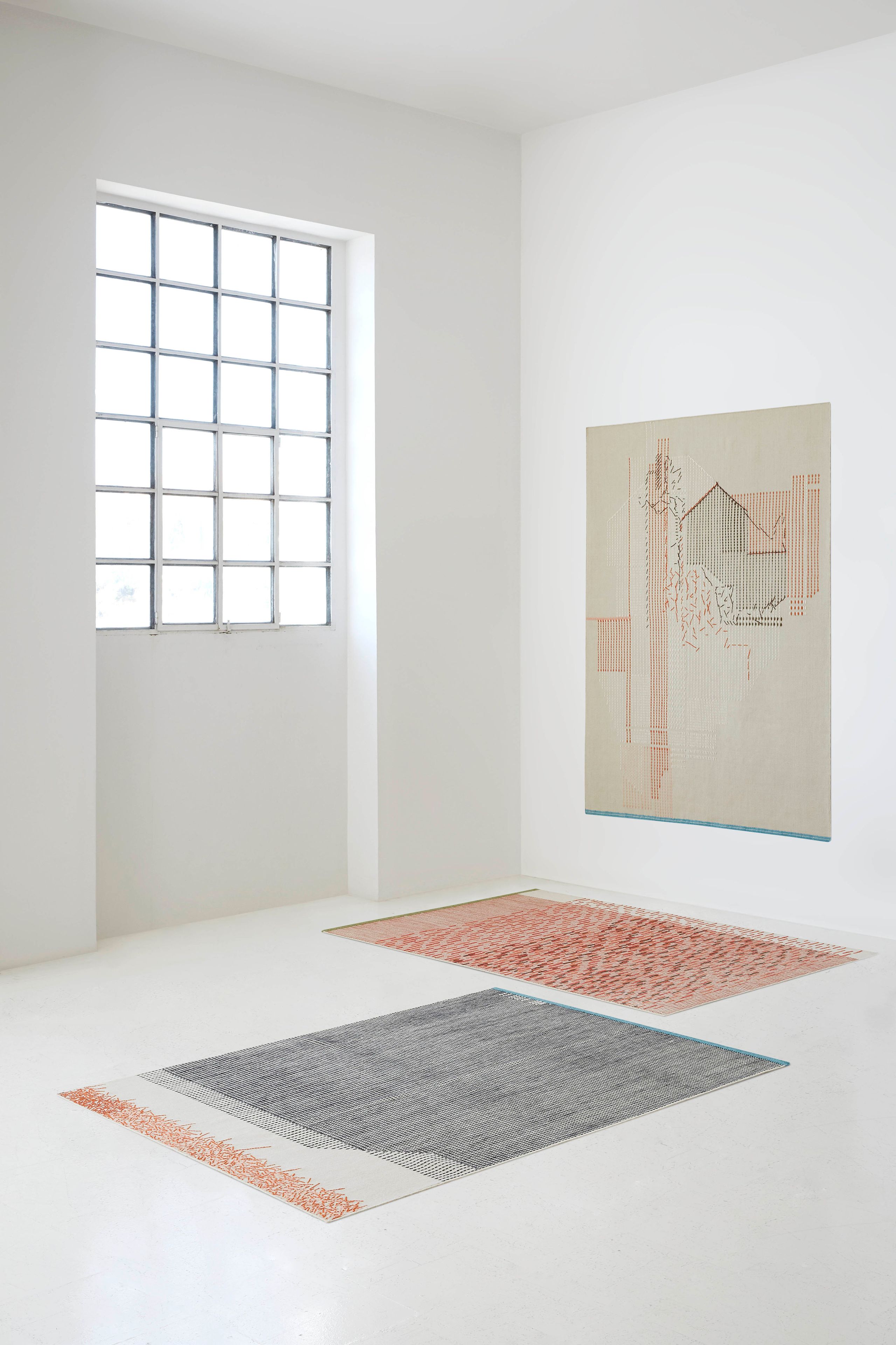 Полосатый шерстяной прямоугольный ковер ручной работы GAN Backstitch ARCH-00087403 - Вид №2