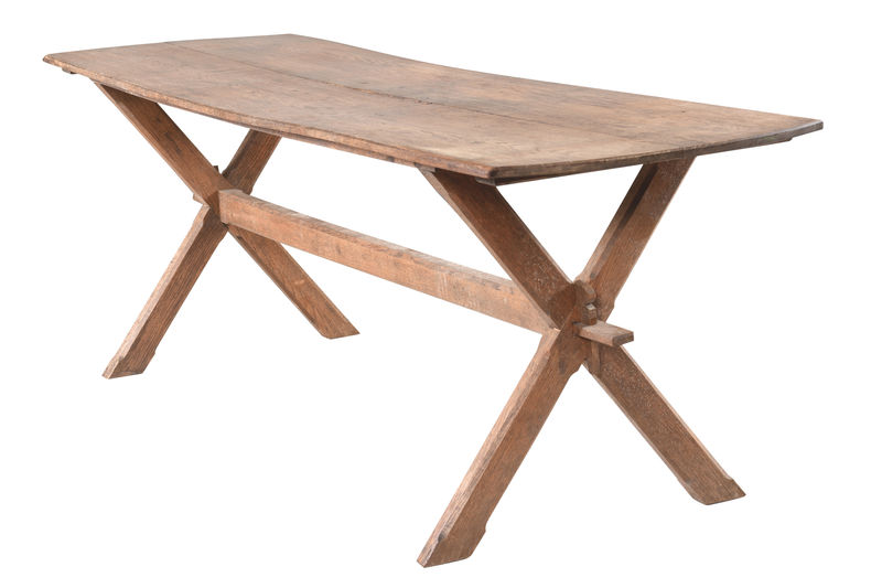 SOR27397 Oak Trestle основной консольный стол ijlbrown  - Вид №1