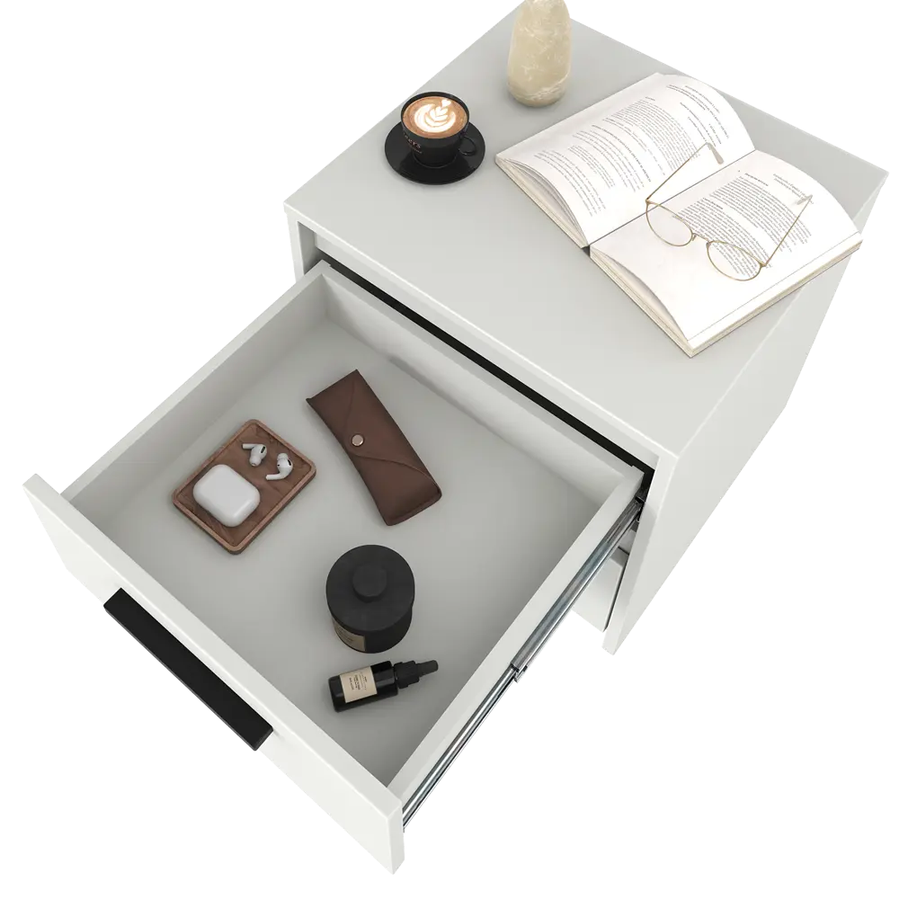 Тумба прикроватная Лион 2 ящика 45x44.5x41.6 см ЛДСП цвет белый Santreyd STLM-2129858 - Вид №11