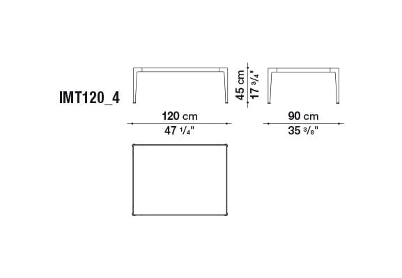 Прямоугольный мраморный журнальный столик B&B Italia внутренний мирт ARCH-00005725 - Вид №1