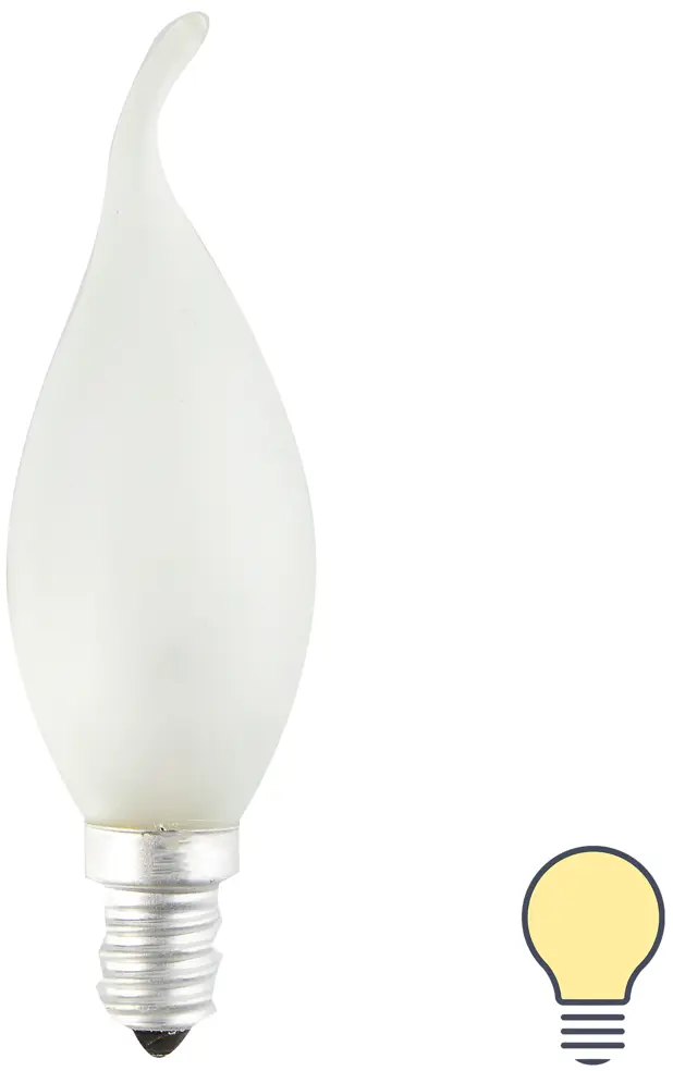 Лампа Bellight E14 40Вт матовая свеча с теплым светом 15062440
