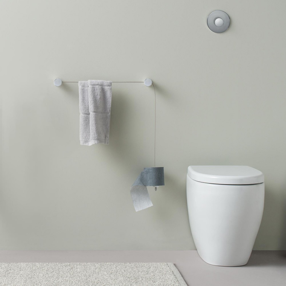 EVDTPK33EVER Life Design Настенный держатель для полотенец с держателями для рулонов туалетной бумаги - Dot  Хром  - Вид №1