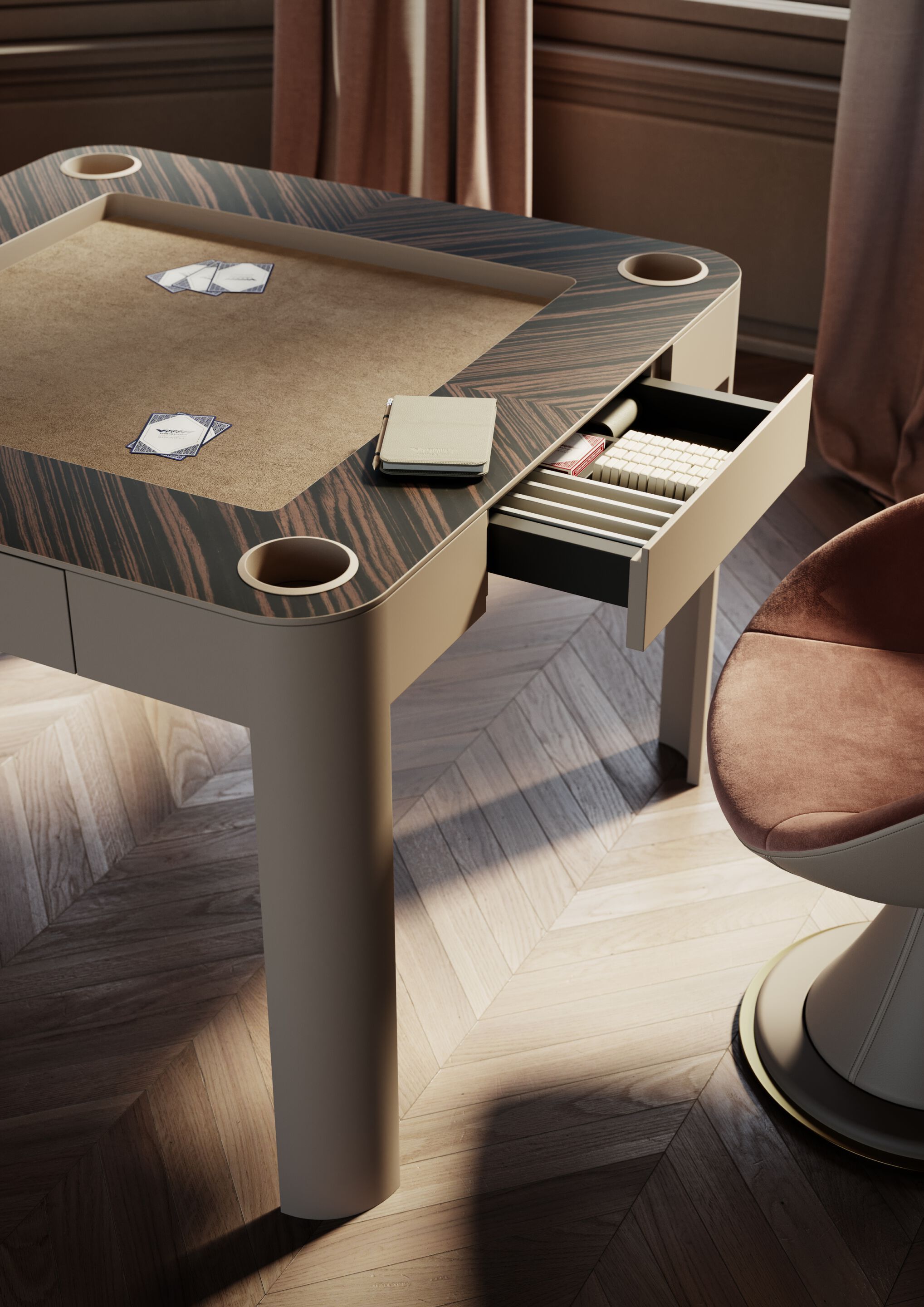 Деревянный квадратный стол для нардов Vismara Design ENIGMA ARCH-00143324 - Вид №13