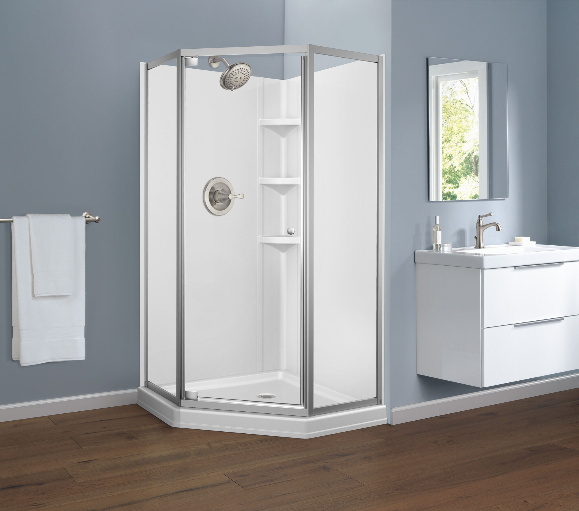 Угловой шкаф Neo 38 дюймов - прозрачный Delta Faucet B99912-3838-PC - Вид №2