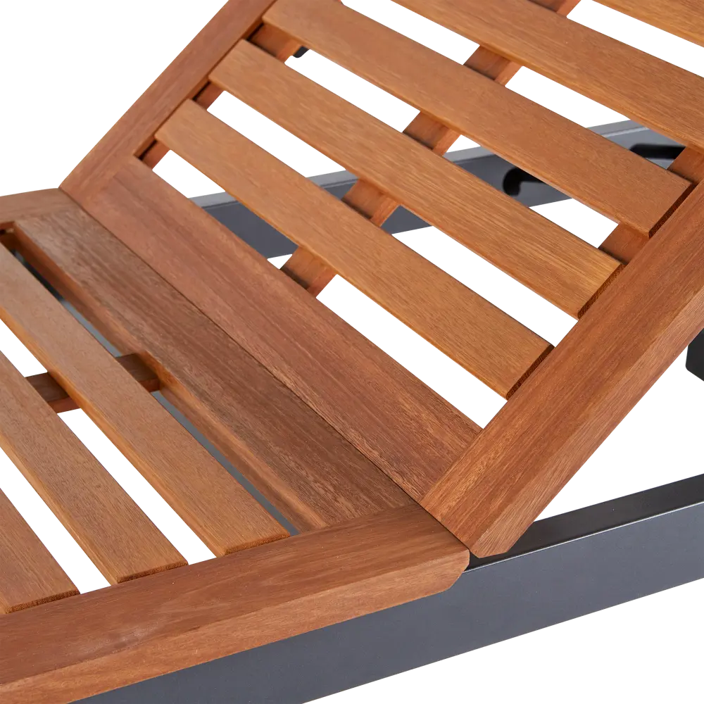 Шезлонг складной Naterial Oris 197.5x76x100.9 см алюминий/эвкалипт коричневый STLM-2115362 - Вид №6