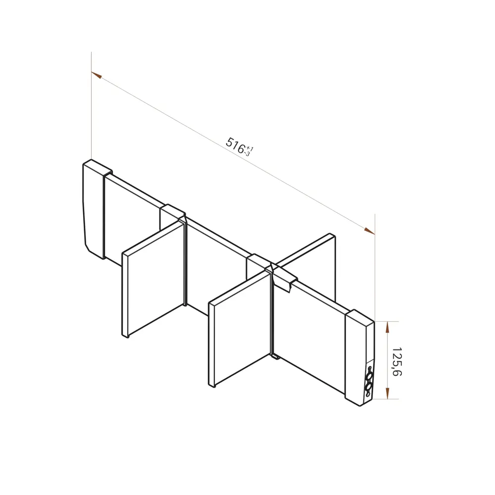 Перегородка для ящика Hettich Orga Store 820IAKB600 15x6.8x61.5 см пластик цвет серый STLM-2186628 - Вид №3