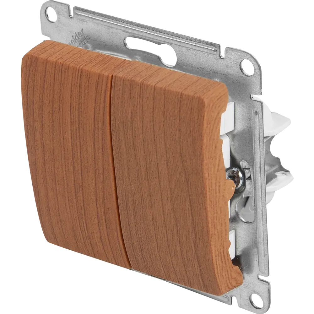 Выключатель проходной встраиваемый Systeme Electric Glossa 2 клавиши цвет дуб STLM-2115601