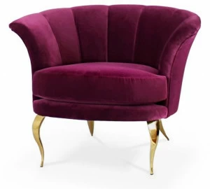 KOKET Мягкое бархатное кресло с подлокотниками Besame