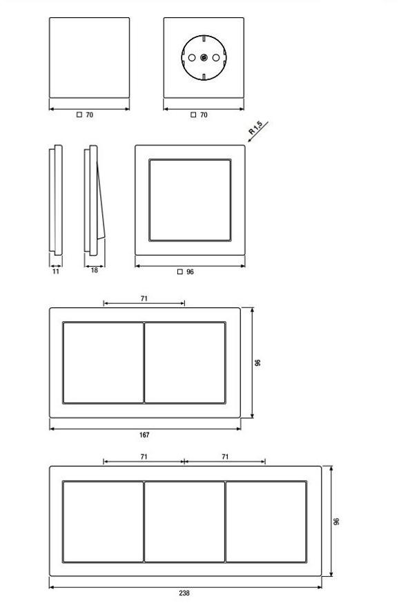 JUNG Бытовая серия из нержавеющей стали Ls design sun-id-1435007 - Вид №1