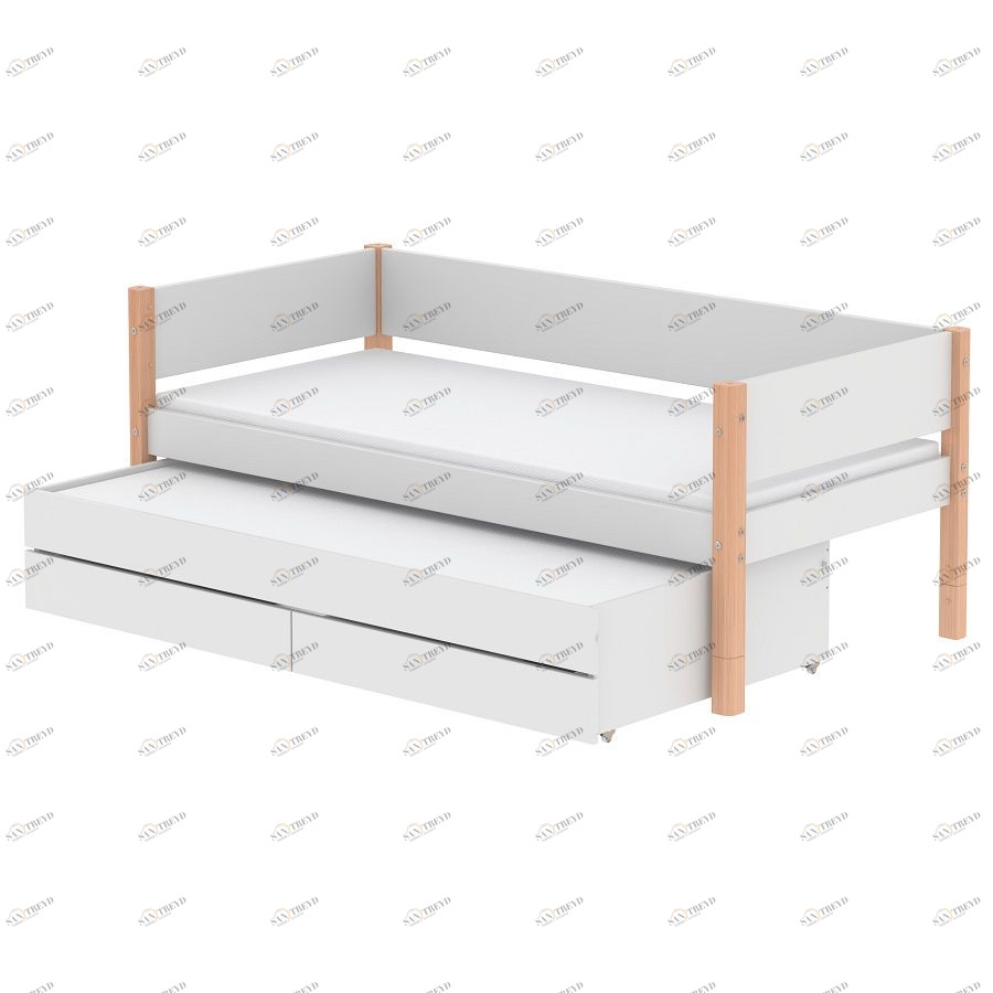 Кушетка Flexa White с дополнительным спальным местом, 210 см, белая лакированная 901076095