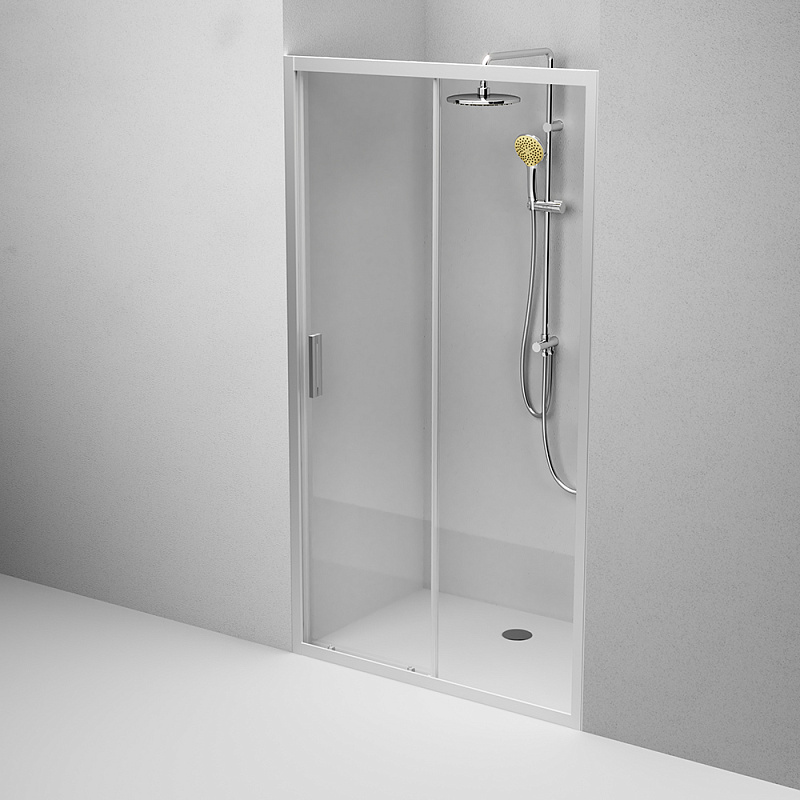 W90G-110-1-195MT Solo Дверь душевая 110х195 стекло прозрачное профиль матовый хром AM.PM Gem - Вид №4