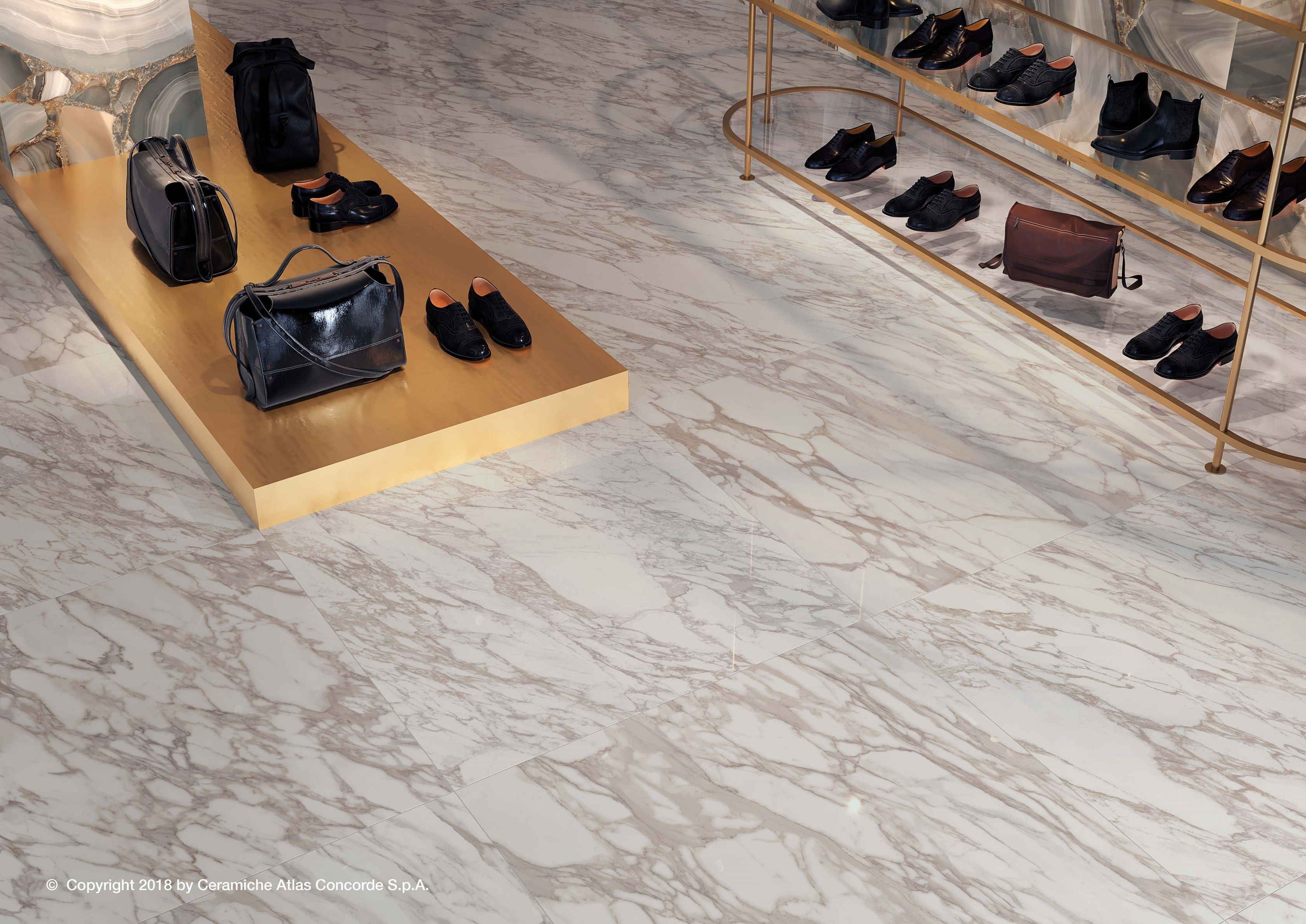 Пол из керамогранита с мраморным эффектом Atlas Concorde Marvel Edge ARCH-00074519 - Вид №38