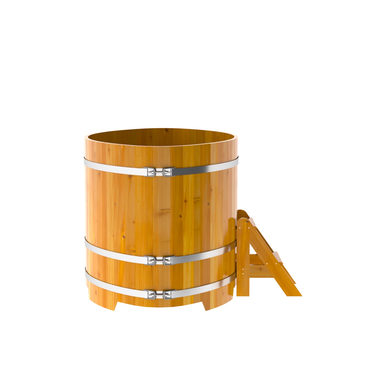 2288 Купель овальная из лиственницы Рустик 1,08х1,75х1,1 натуральная Alyarus  - Вид №3