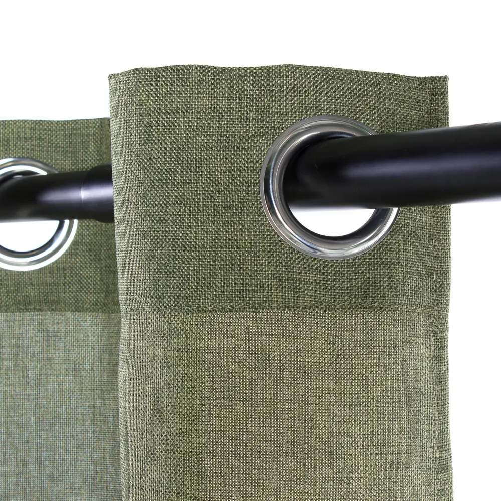 Штора на люверсах «Рогожка» 200х260 см цвет зелёный INSPIRE STLM-2124520 - Вид №2