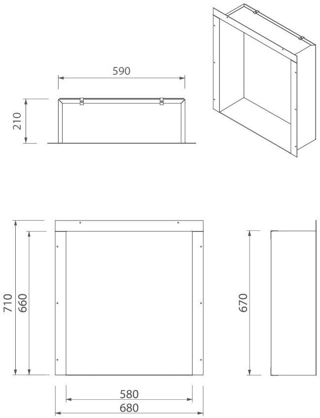 BRITISH FIRES Встраиваемый металлический камин на биоэтаноле без дымохода sun-id-1362006 - Вид №1