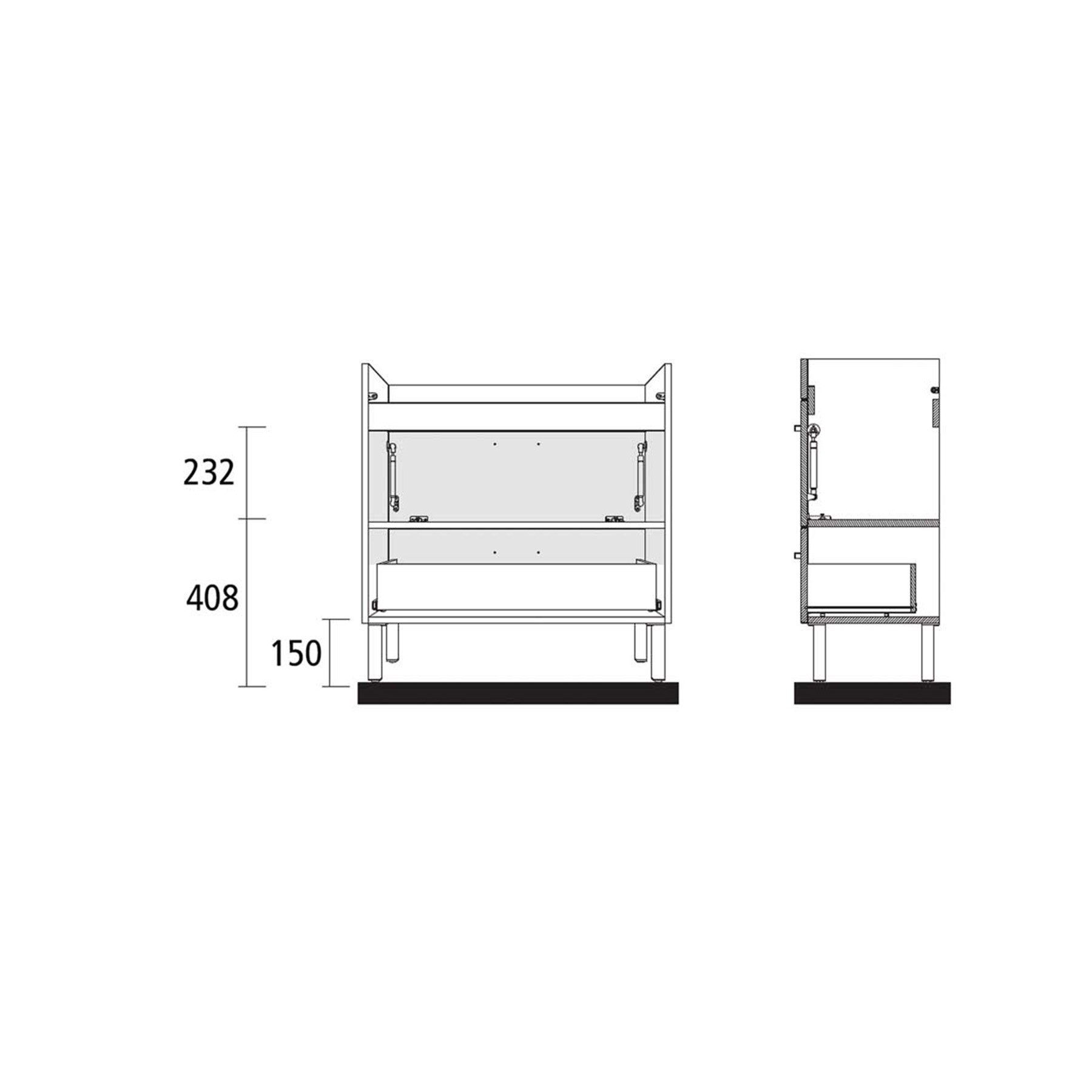 85154 SALGAR Комплект мебели для ванной ALMAGRO 600 ETERNITY OAK + Раковина + Зеркало + Свет Робл Вечность - Вид №2