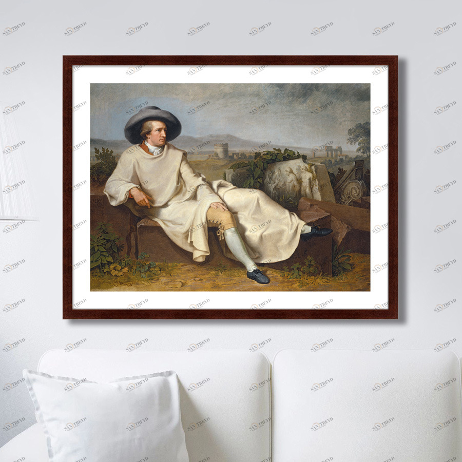 Картина в раме 78,5х100 см Goethe in the Roman Campagna, 1787г. КАРТИНЫ В КВАРТИРУ  264173 Бежевый;коричневый;разноцветный 