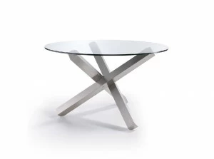 Обеденный стол круглый стеклянный 120см BZ951 от Angel Cerda ANGEL CERDA  00-3865607 Прозрачный;хром