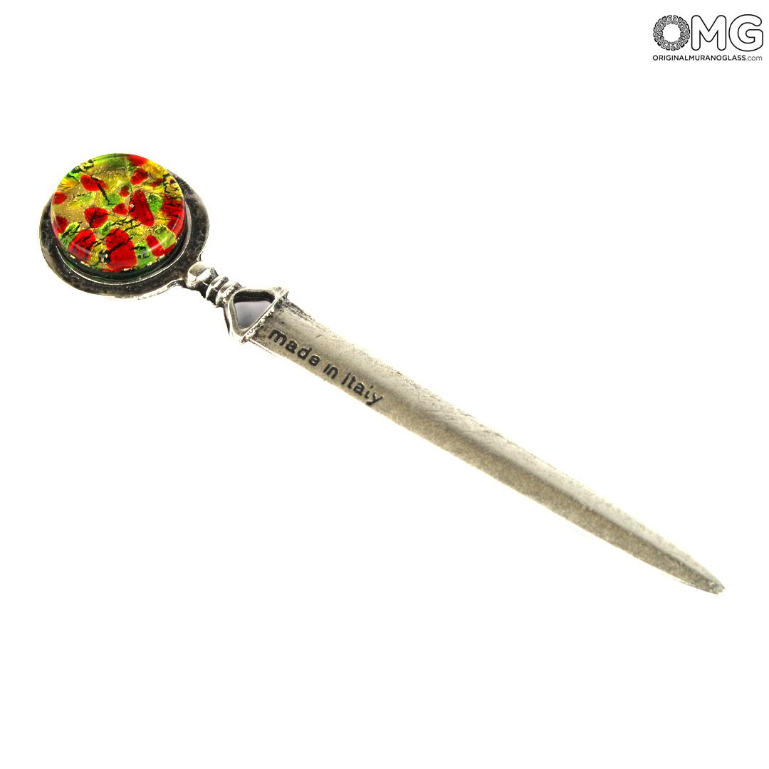 4072 ORIGINALMURANOGLASS Канцелярский нож - муранское стекло OMG 12 см  - Вид №1