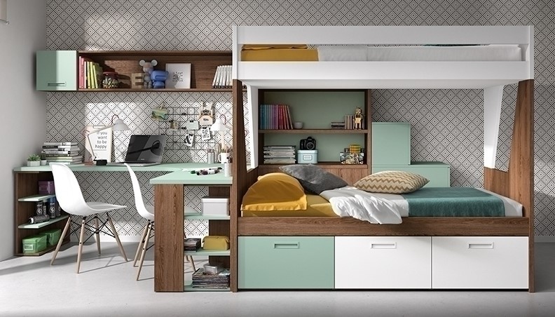 103177 Детская комната с двухъярусной кроватью Ambiente 39 Arasanz Oslo Santreyd