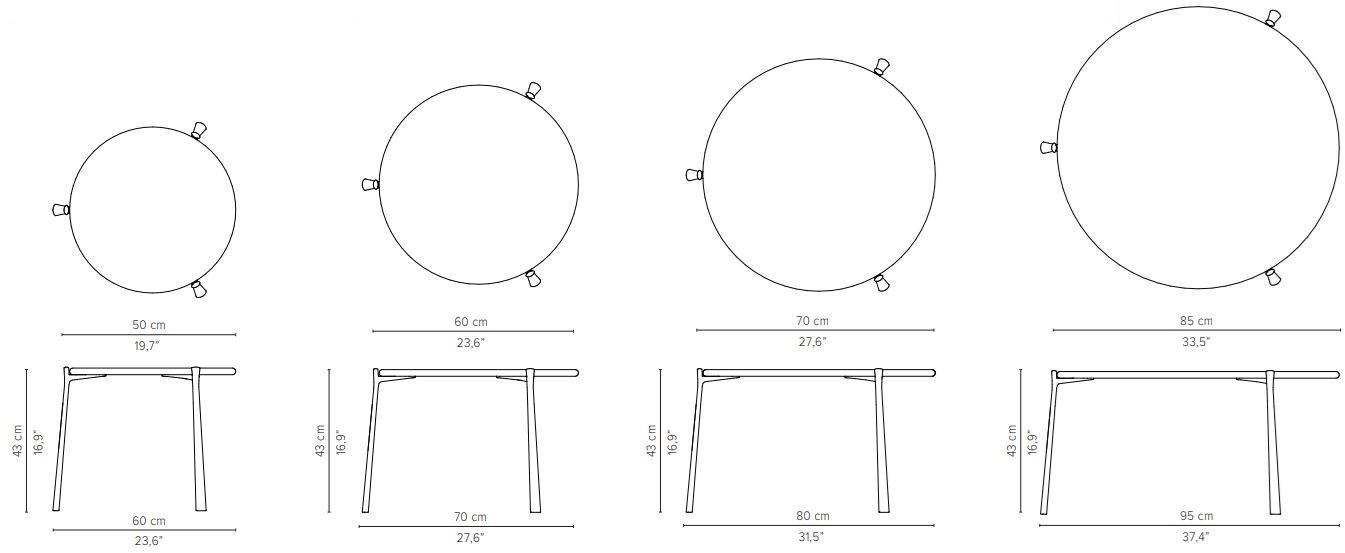 TRIBÙ Круглый садовый столик из гранита Branch sun-id-1508564 - Вид №4