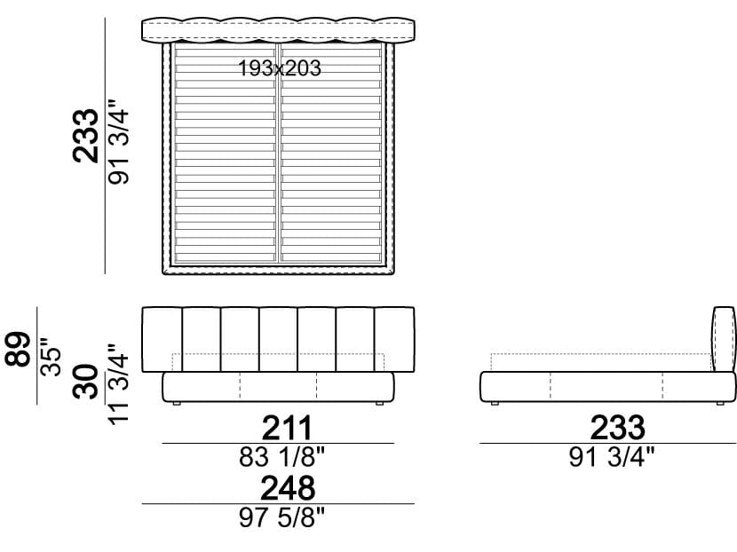 Двуспальная кровать с мягким изголовьем Arketipo Milky Way ARCH-00039095 - Вид №11