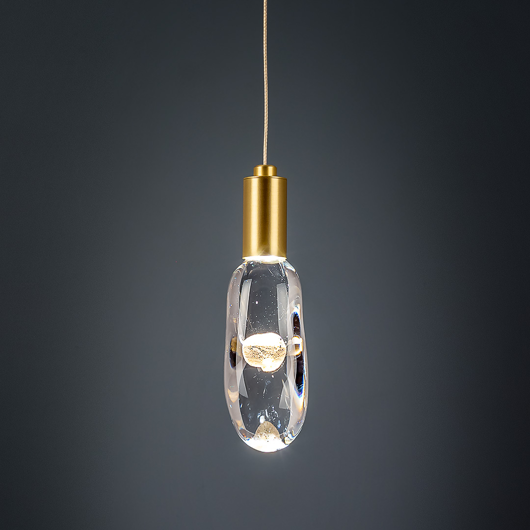 Люстра подвесная H 19 см золото Frezia Light 120140 FREZIA LIGHT ДИЗАЙНЕРСКИЕ 00-3953653 Золото;прозрачный  - Вид №1