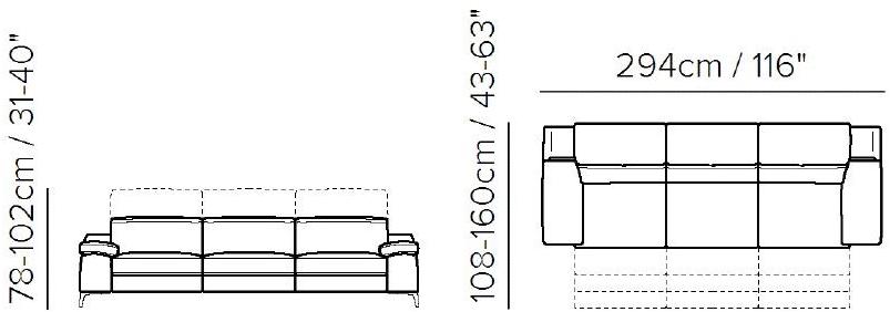 Natuzzi 3-местный кожаный диван с откидной спинкой sun-id-1414211 - Вид №1