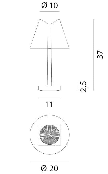 Светодиодная настольная лампа из поликарбоната Rotaliana ARCH-00095077 - Вид №2