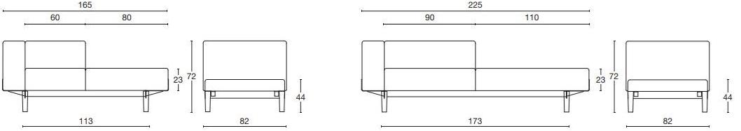 Diemme Скамья со спинкой, обитая тканью Bread sun-id-1391964 - Вид №6
